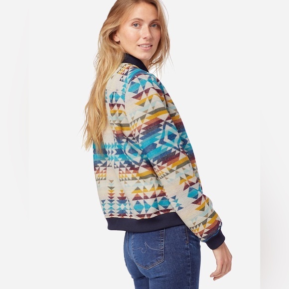 Pendleton WOMEN'S PILOT ROCK JACQUARD BOMBER JACKET NWT L